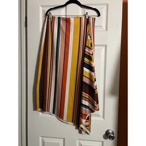 Zara Ribbed Striped Midi Skirt